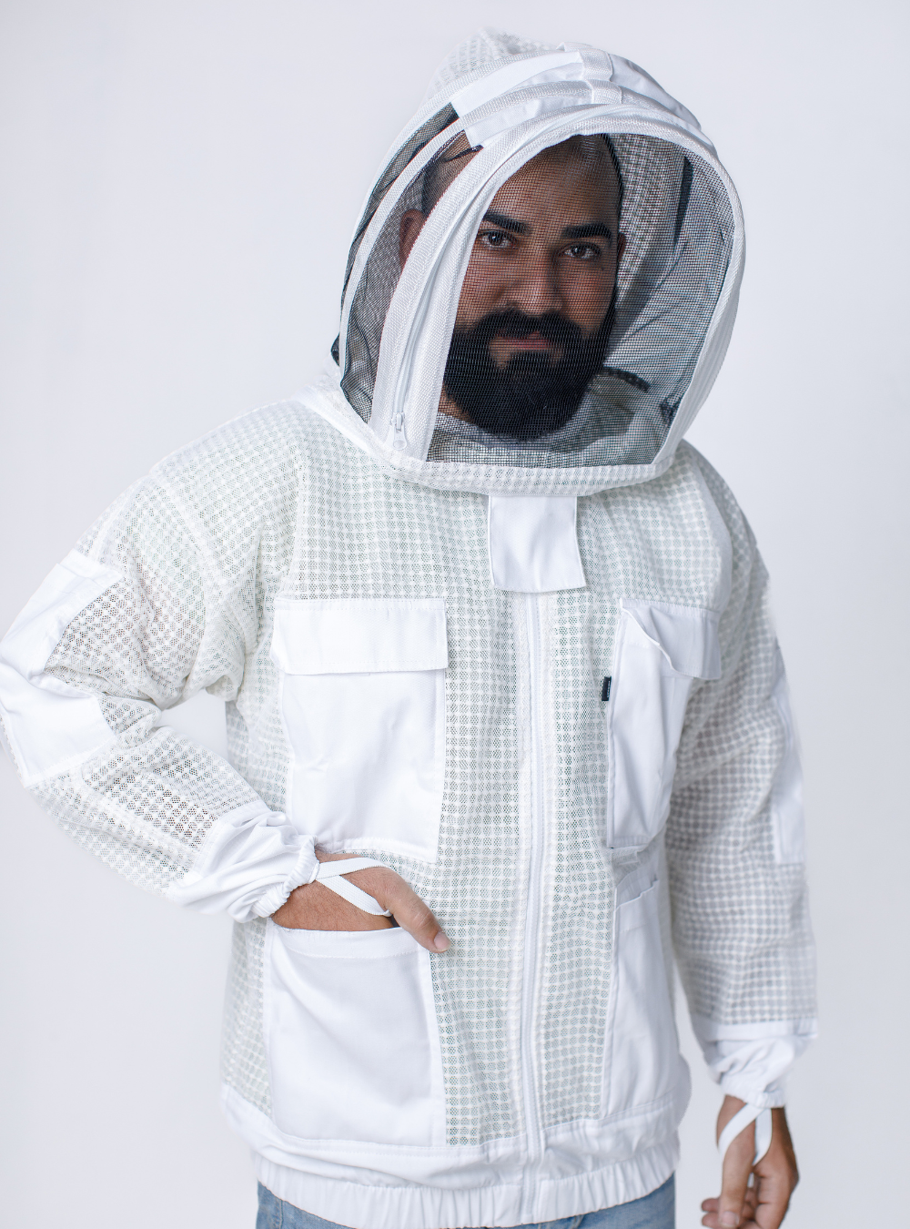 Ventilated Beekeeping Jacket with Fencing veil