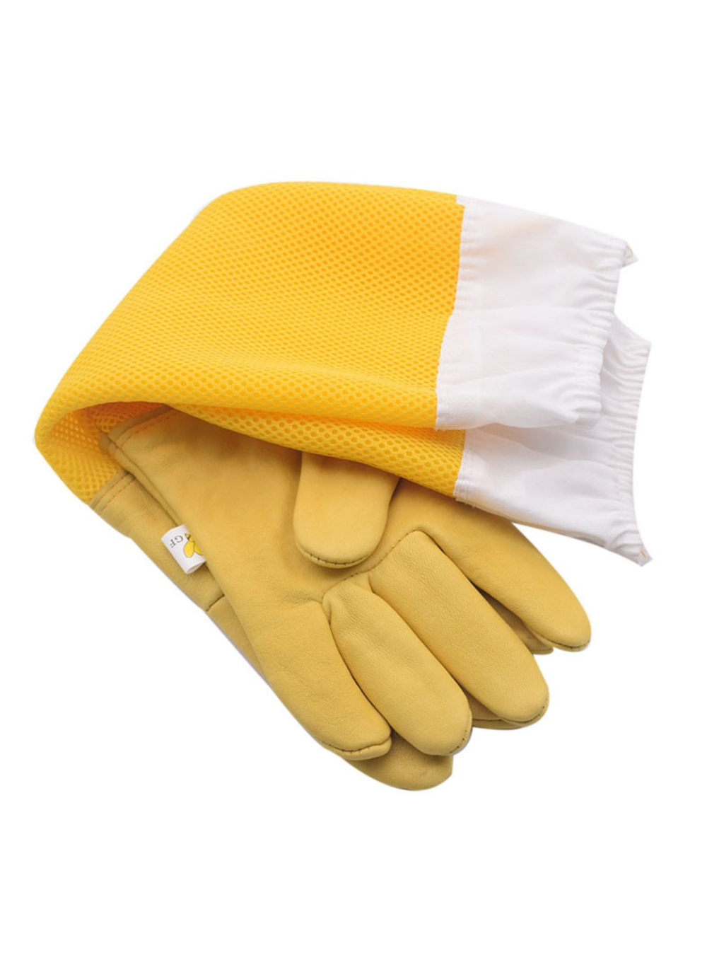 A full view of Yellow Beekeeping Protective Gloves with excellent texture.