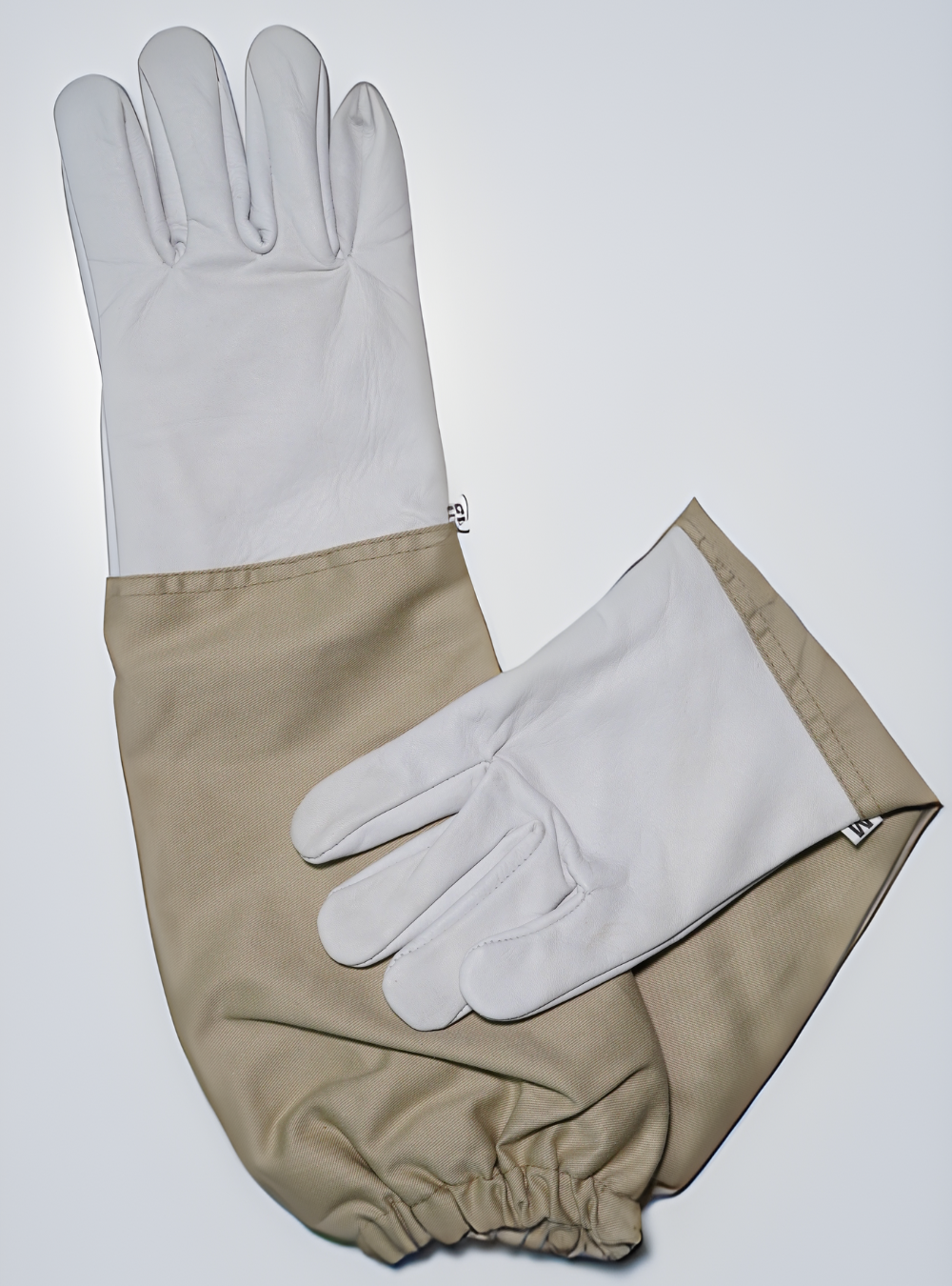 XL Beekeeping Gloves With Long Sleeves - Goatskin Leather & Cotton Canvas (USA)