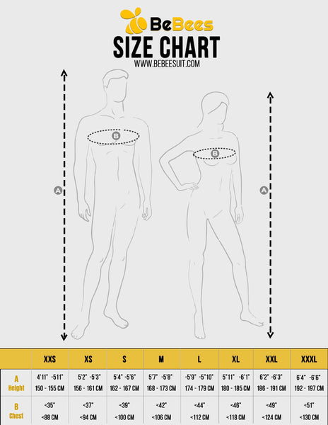Beesuit Size Guide
